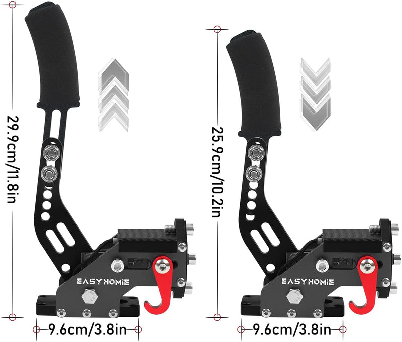 Easyhomie USB Handbremse mit Feste Basis für PC Rennspiele, Einstellbare Spielhandbremse mit Hoher P