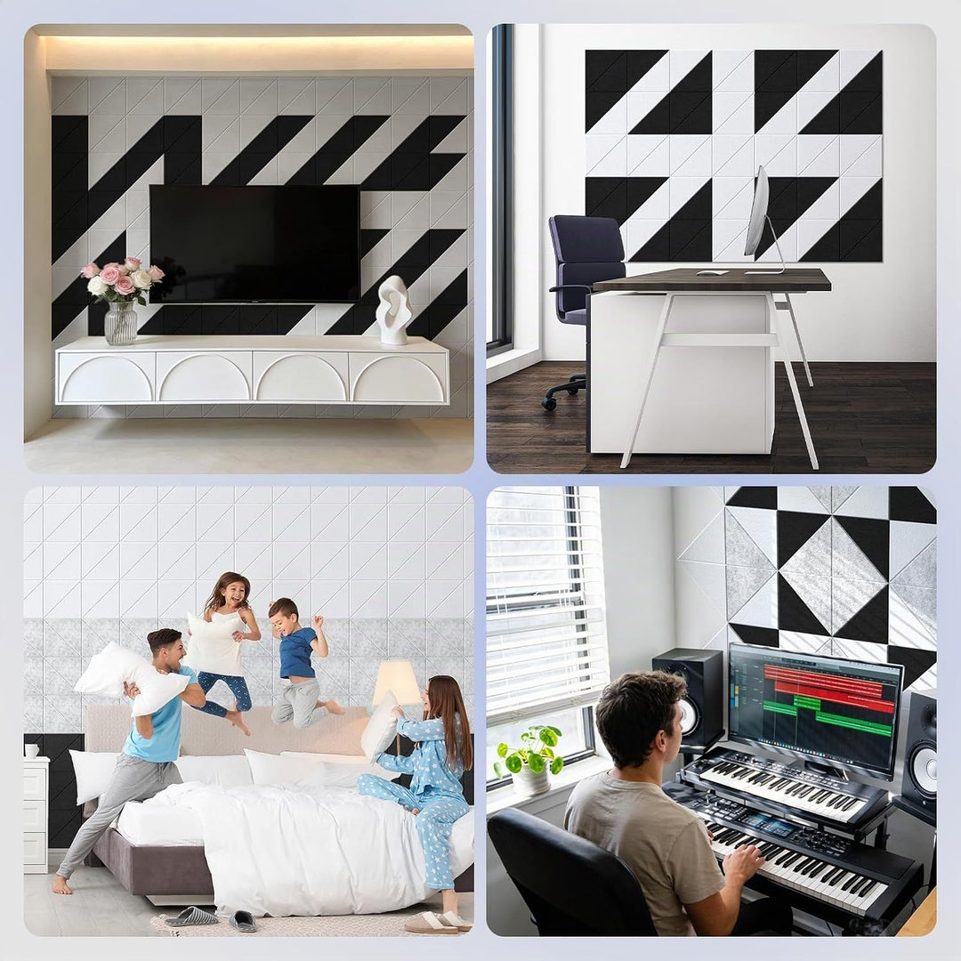Vieshful Selbstklebende Akustikpaneele 20 Stück 30x30cm Filz Weiss | Hochdichte Schallabsorber, Akus