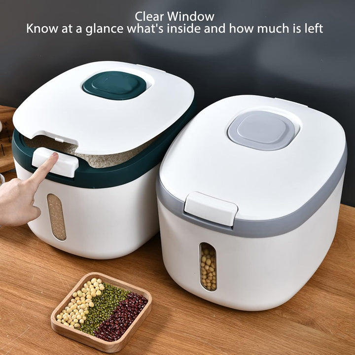 Reisbehälter, Insektensicher, Geruchlos, Luftdicht, Reisbox mit Klarem Fenster für Getreide, Zucker,