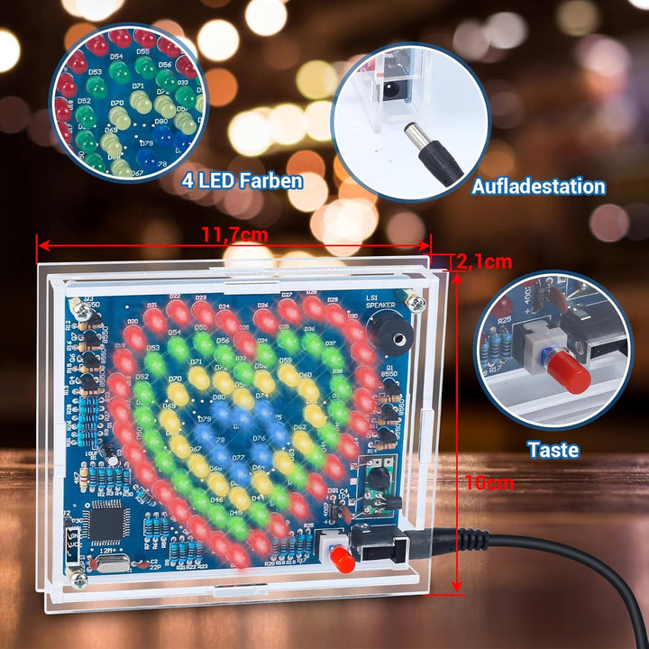 DONGKER LED Löt Übungssatz, DIY Liebeslampe LED Leuchten, Löt Bausatz, elektronische Kits für Schüle