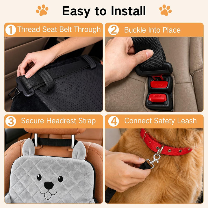 Hunde-Autositz für kleine und mittelgrosse Hunde bis 16 kg | 15 cm erhöht, mit hochdichtem Schaumsto
