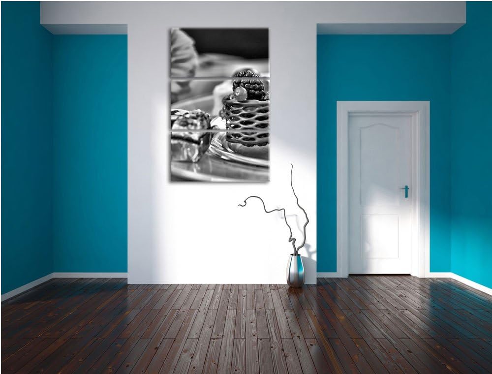 Pixxprint appetitliche Desserts als Leinwandbild/Grösse: 3 Teilig (120x80) cm/Wandbild/Kunstdruck/fe