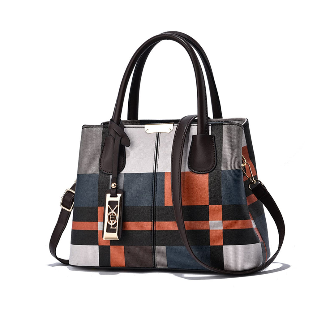 NICOLE & DORIS Mode Handtasche Damen Klassische Handtasche Karierte Tasche PU Leder Schultertasche H