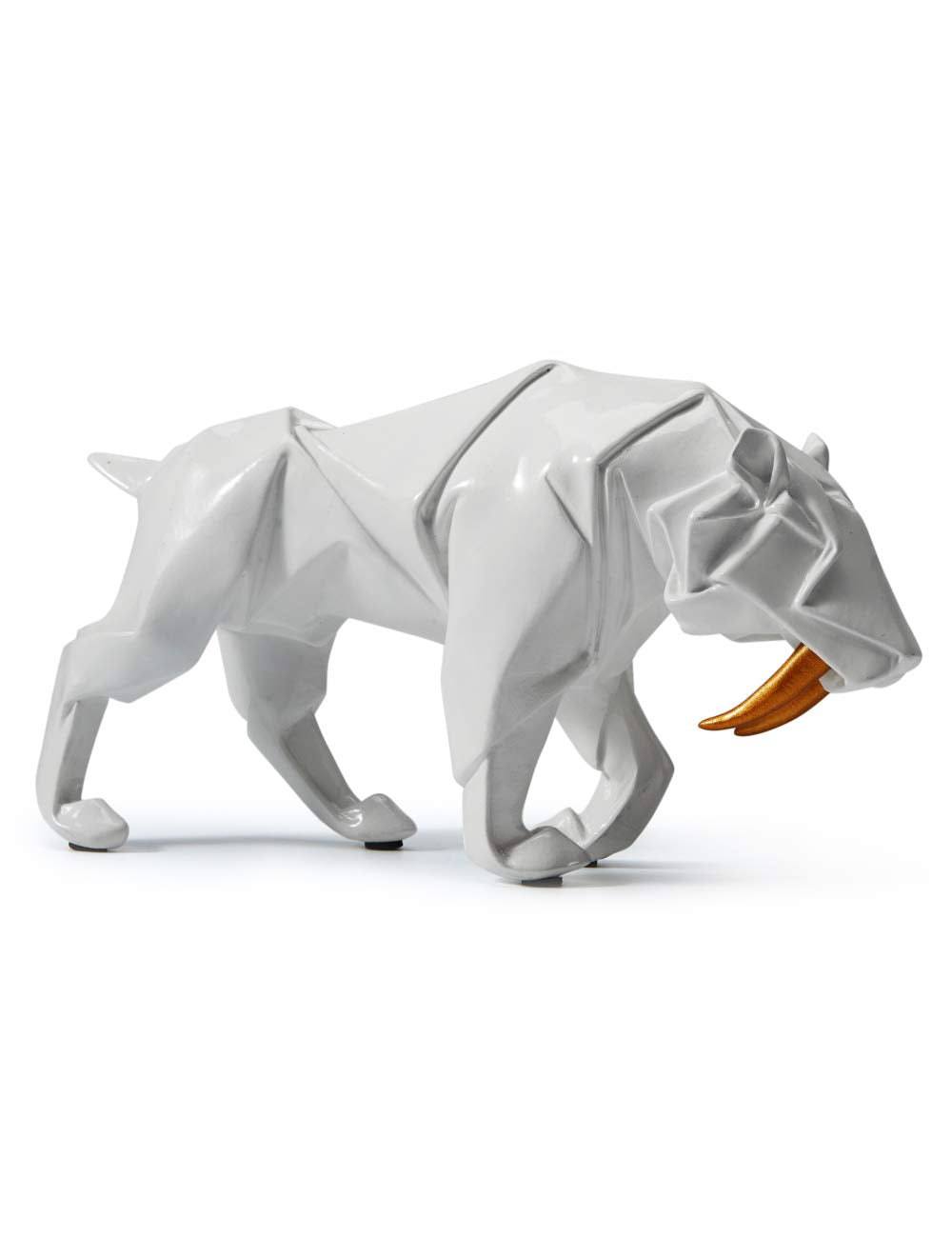 Amoy-Art Modern Dekor Skulptur Leopard Figuren Statue Wohnzimmer Kunst Arts Polyresin Geschenk 24cm