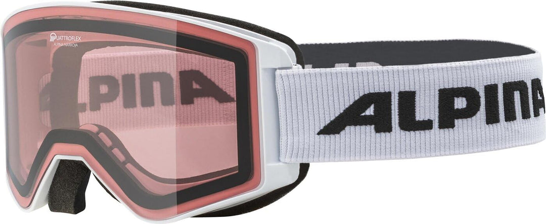 Alpina Unisex Narkoja Q Skibrille (1er Pack) Einheitsgrösse Weiss-Rosa, Einheitsgrösse Weiss-Rosa
