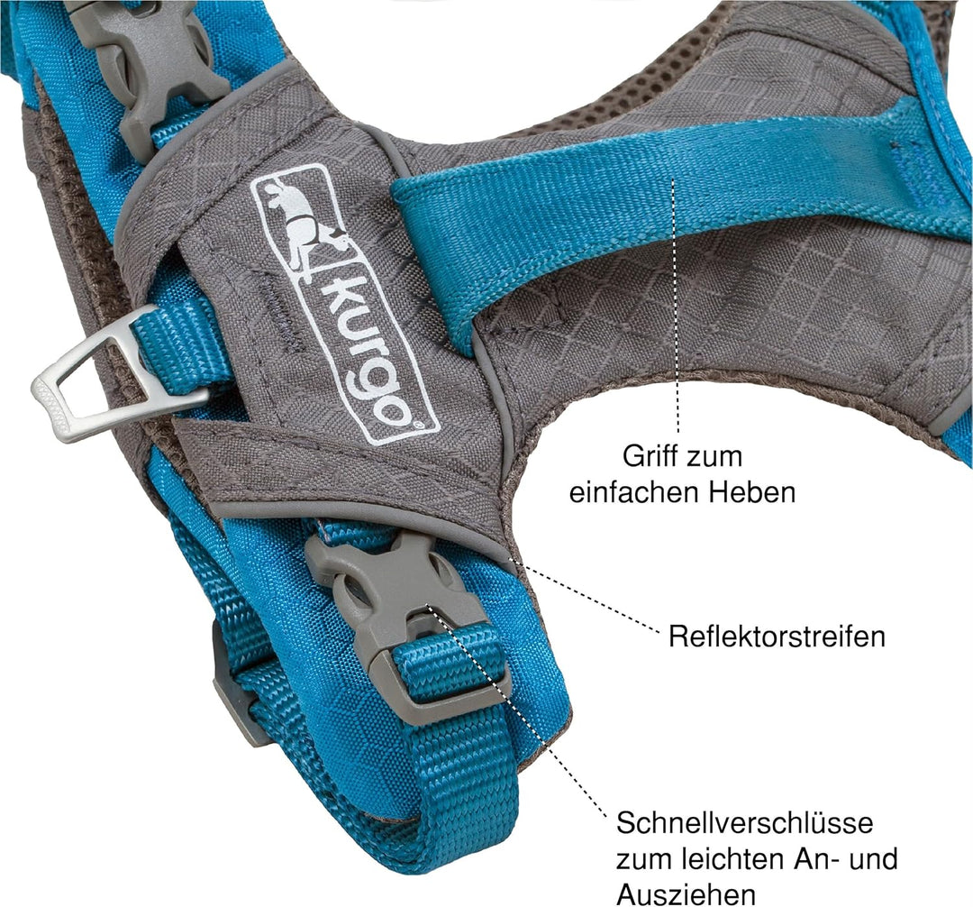 Kurgo Journey Air Hundegeschirr, Mit gepolstertem Brustteil und Rückgriff, Für Hunde von 11-23 kg, G