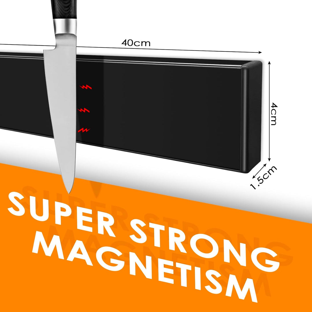 Fousenuk 40cm Magnetleiste Messer, Edelstahl Messerhalter Magnetisch, Selbstklebend Magnet, Knife Ho