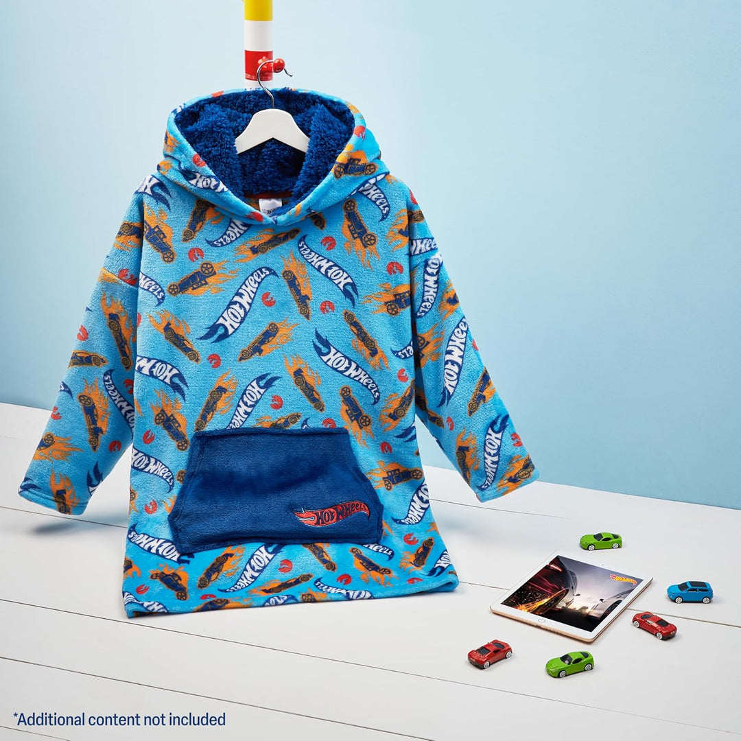Hot Wheels Übergrosse Kapuzenpullover Kinder Jungen und Mädchen Oversized Hoodie Blanket