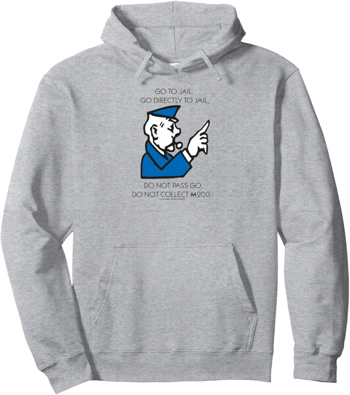 Monopoly Go Directly To Jail Game Board Vintage Logo Pullover Hoodie
