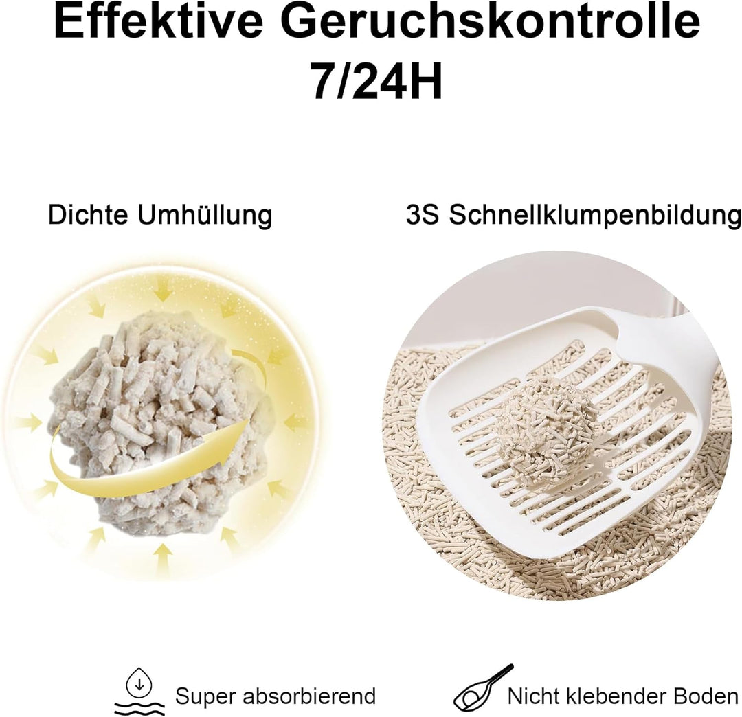 FUKUMARU Tofu Katzenstreu 5.4kg, Klumpstreu für Katzen, Gemischtes Maispellets, Staubfrei und Leicht
