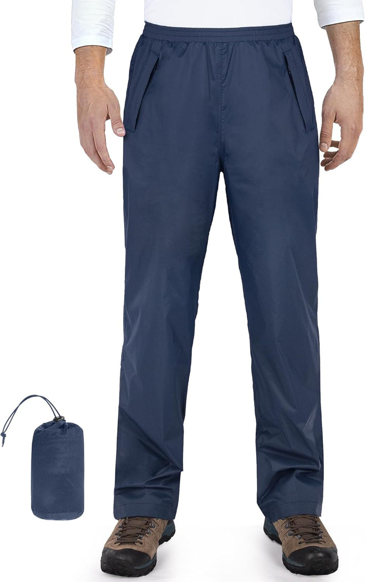 33,000ft Packbare Regenhose Herren Wasserdicht Leichte Fahrrad Überziehhose Winddicht Reflektierende