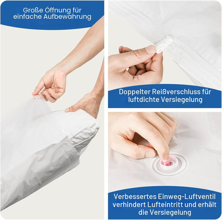 Vakuumbeutel für Kleidung mit Elektrischer Luftpumpe, 12 Stück (4 Gross, 4 Mittel, 4 Klein), Kann im