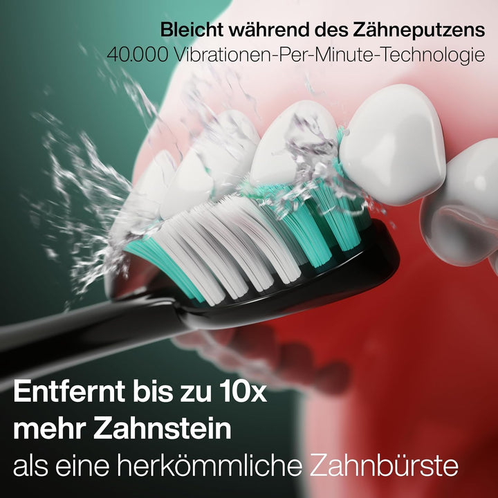 Aquasonic Black Series Ultra Aufheller Zahnbürste - ADA Akzeptierzte Elektrische Zahnbürste - 8 Bürs