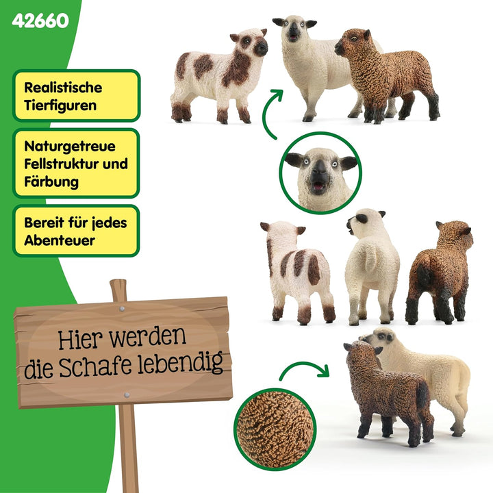 SCHLEICH Farm World | Schaffreunde 42660 Bauernhof Spielfigur | detailgetreue Tierfiguren | Geschenk