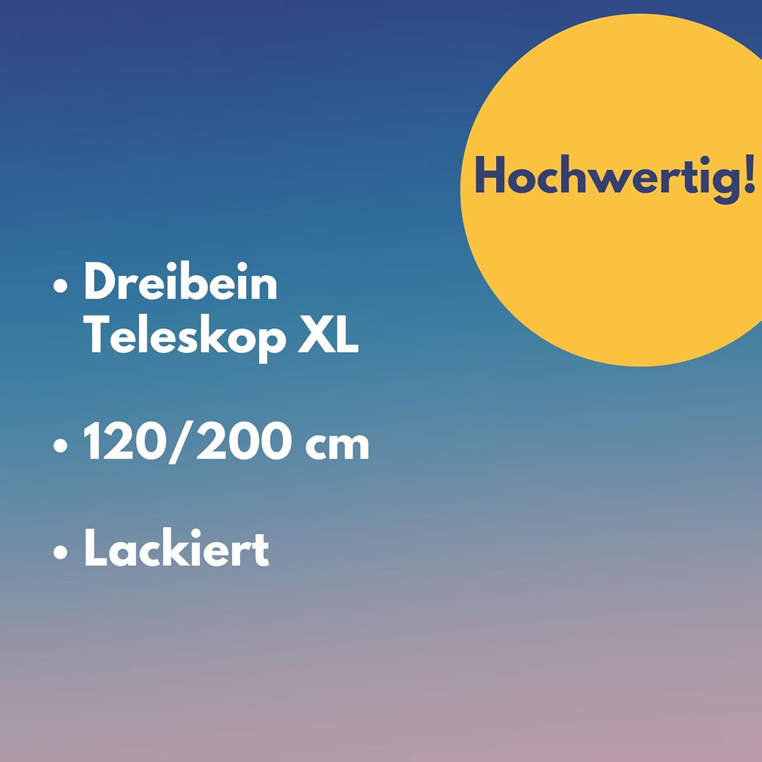 Outdoor-KESSELN ausziehbares Teleskop Dreibein, Verschiedene Varianten von 80-200cm, lackiert schwar