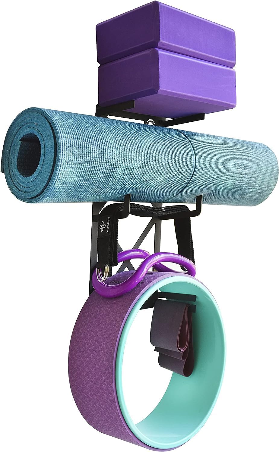 Wandhalterung für komplette Yoga- und Pilatesausrüstung, 100 % Kohlenstoffstahl