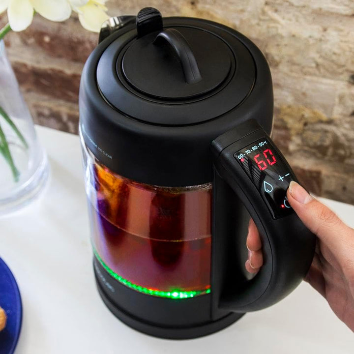 Cecotec Elektrischer Wasserkocher ThermoSense - 1,7 Liter, Borosilikatglas, Frei von BPA, Basis 360