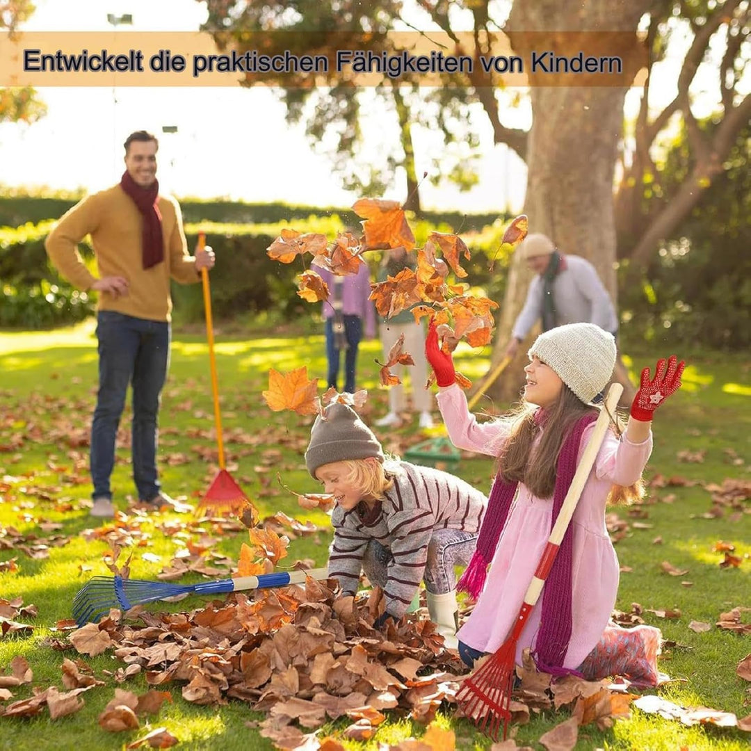 Kinder Gartenrechen – 2 Packs Kinderrechen, Kleine Harke, Garten Laubrechen Sets mit abnehmbarem Hol