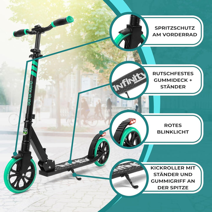 SereneLife Roller für Kinder & Erwachsene, Unisex-Tretroller, Cityroller, klappbar & höhenverstellba