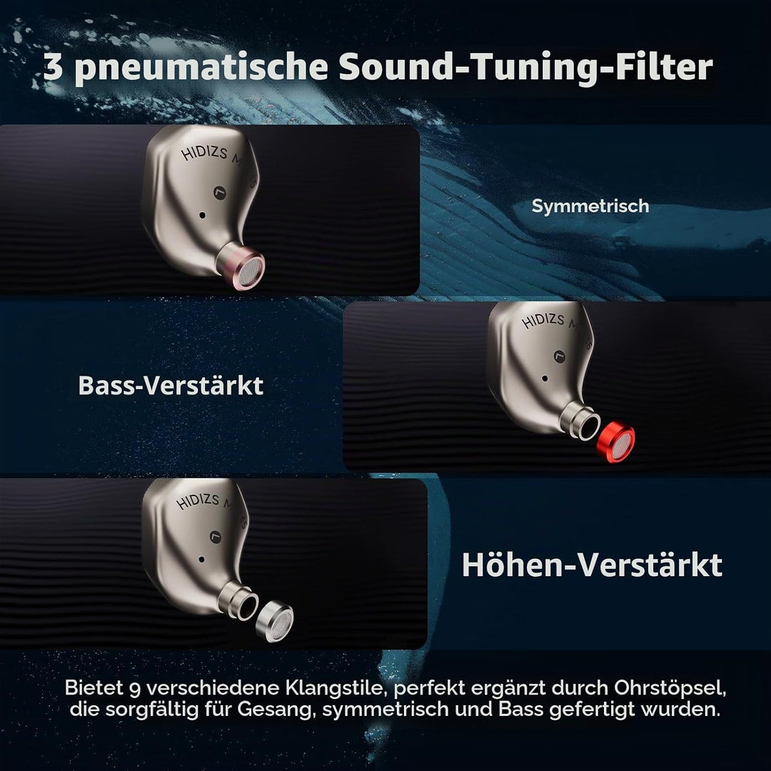 Hidizs MP145 HiFi-In-Ear-Monitore mit magnetischem Treiber, flach, ultradünn, 14,5 mm, ergonomisches