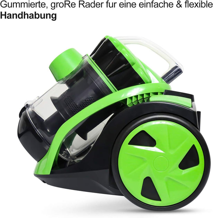 Herrselsam staubsauger beutellos，Bodenstaubsauger leiser Starke Saugleistung，Staubsauger mit 3 Saugk