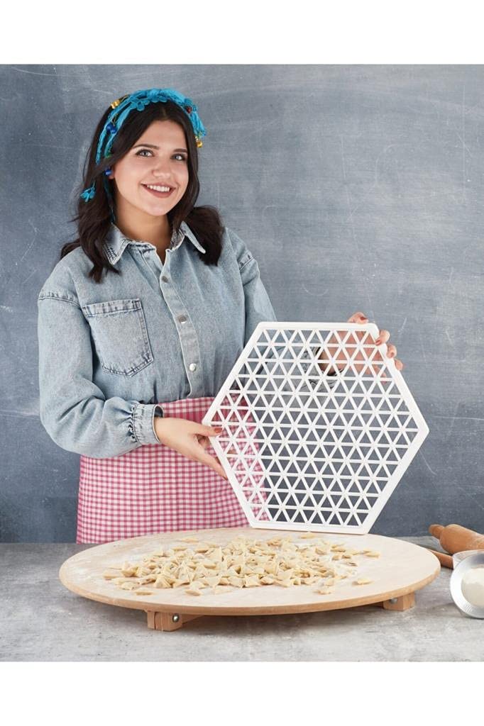 Ravioli Shaper Knödel Manti Form Manti Kalibi Maulkorb Pelmeni Teig Form 213 Loch 44 cm dreieck Form