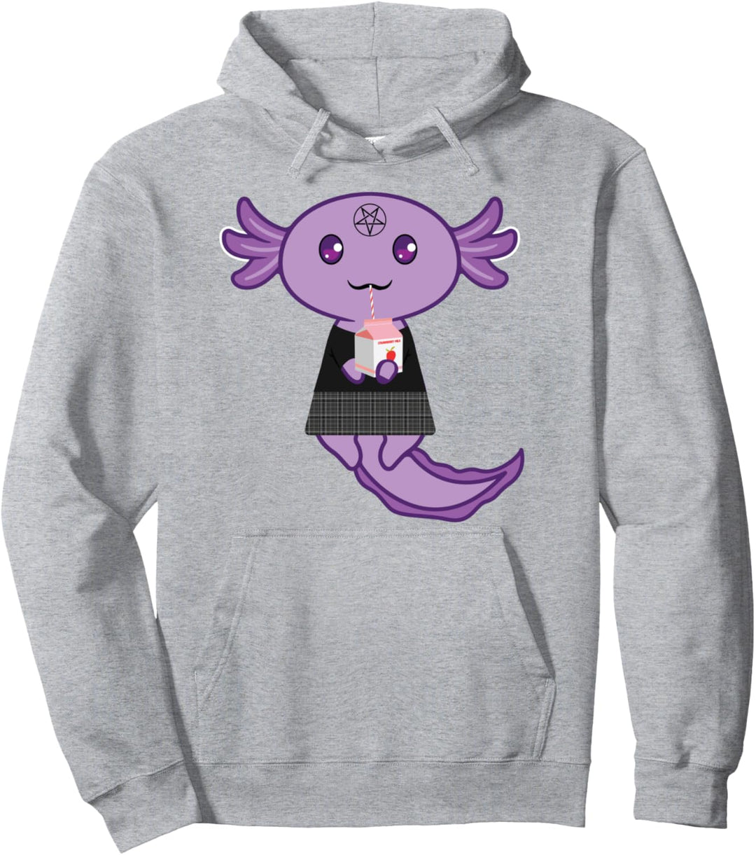 Axolotl Erdbeermilch Goth Axolotl Pullover Hoodie