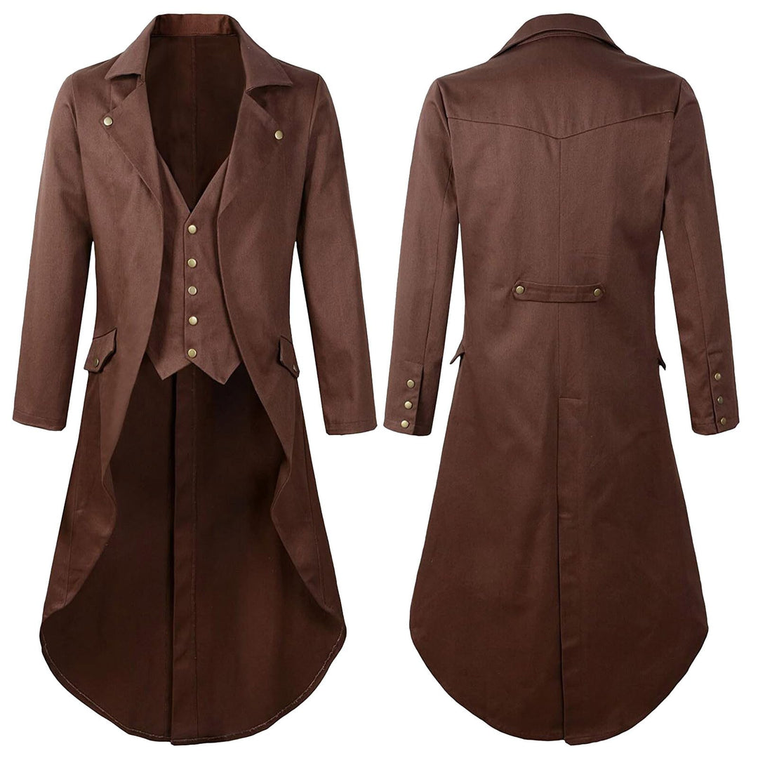 Viktorianische Steampunk Jacke für Herren Vintage Gothic Piraten Slim Fit Frack Wikinger Renaissance