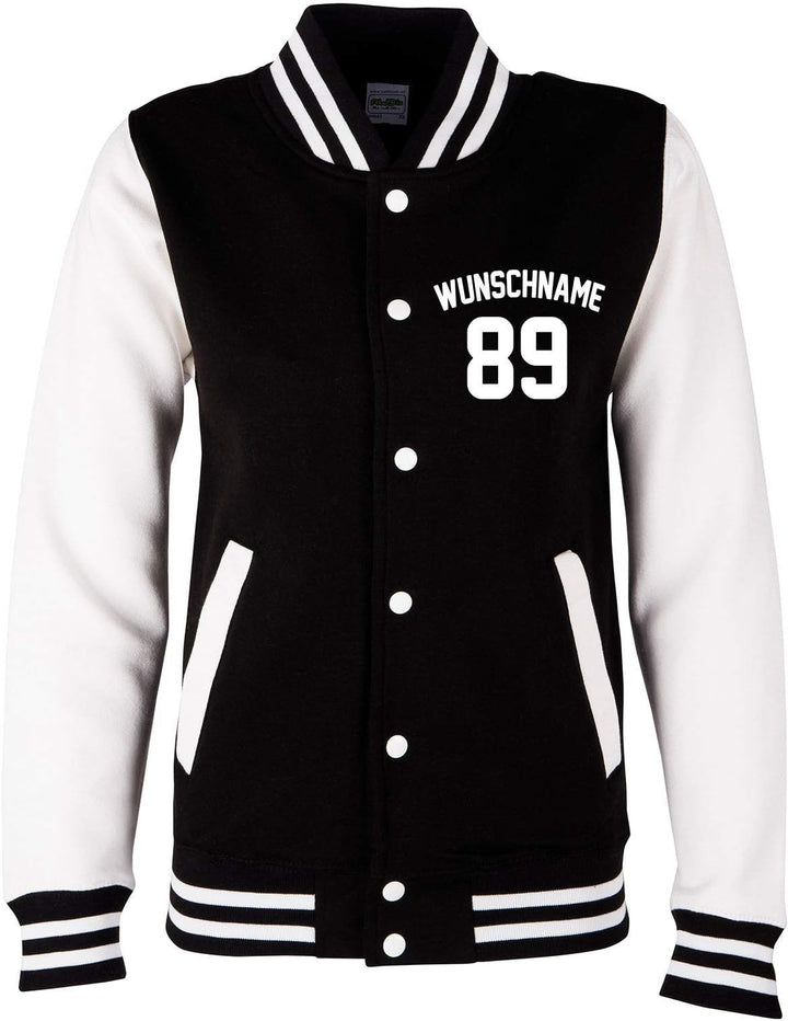 EZYshirt® Damen Herren Kinder College Jacke Athletic mit Wunschnamen und Wunschnummer | Baseball Jac