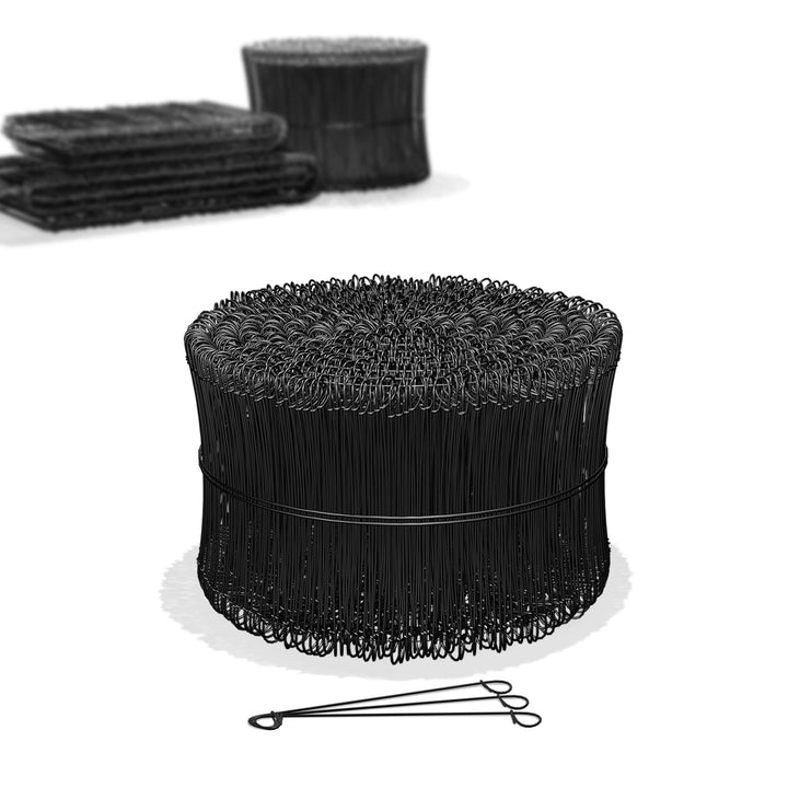 Heimfleiss® Rödeldraht Bindedraht ummantelt in schwarz 1,4 x 100 bis 300 mm (1000 Stk.) - rostfreier