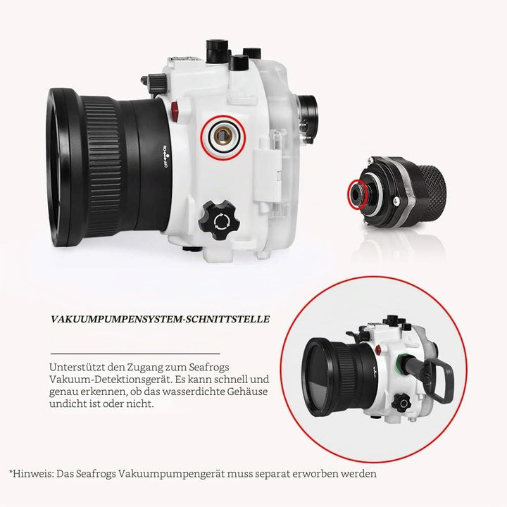 130 Feet/40 Meter Unterwasser Kamera Gehäuse wasserdichtes Gehäuse für Sony A7R III A7R3 28-70MM-Whi