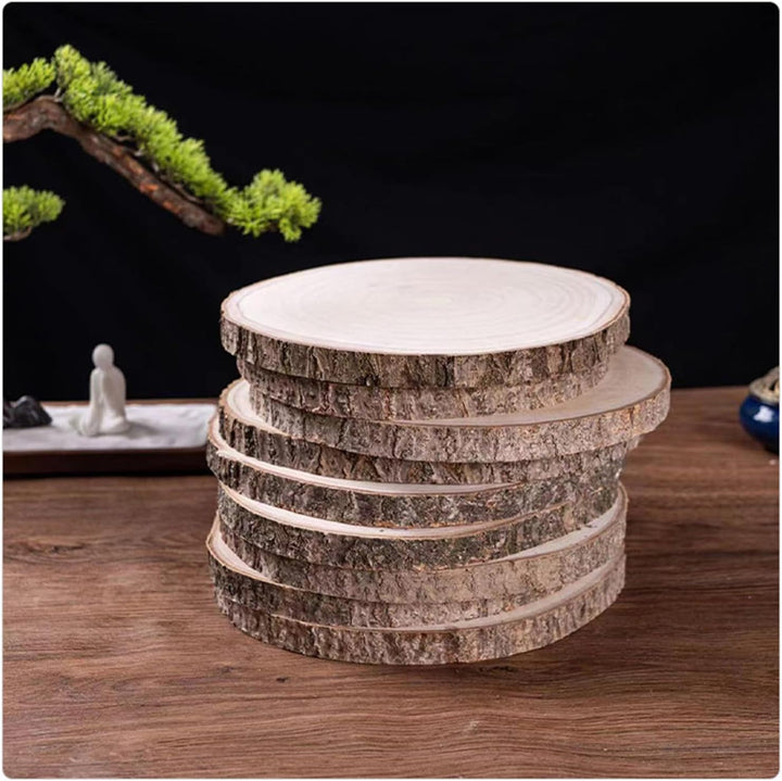 30-34cm Grosse Baumscheibe 2pcs holzscheiben mit Rinde Untersetzer Holz Log Rustikale Kerzenständer
