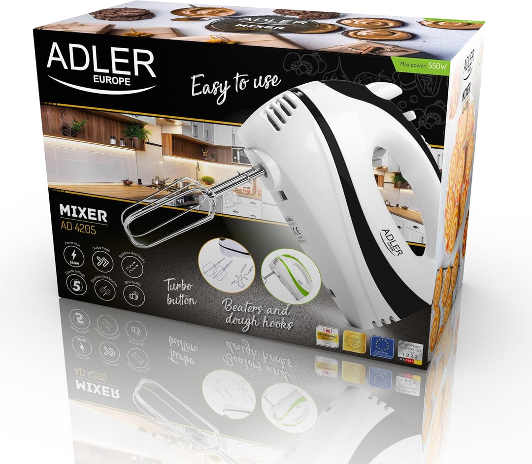 Adler Elektrischer Handrührer, Mehrfarbig, AD 4205g, Mehrfarbig