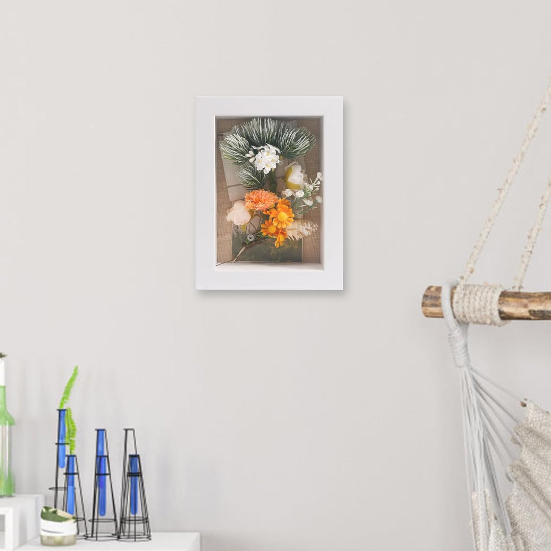 GraduatePro 3D bilderrahmen 15x20 zum befüllen schaukasten Wand für Weiss Objektrahmen Hochzeit Box