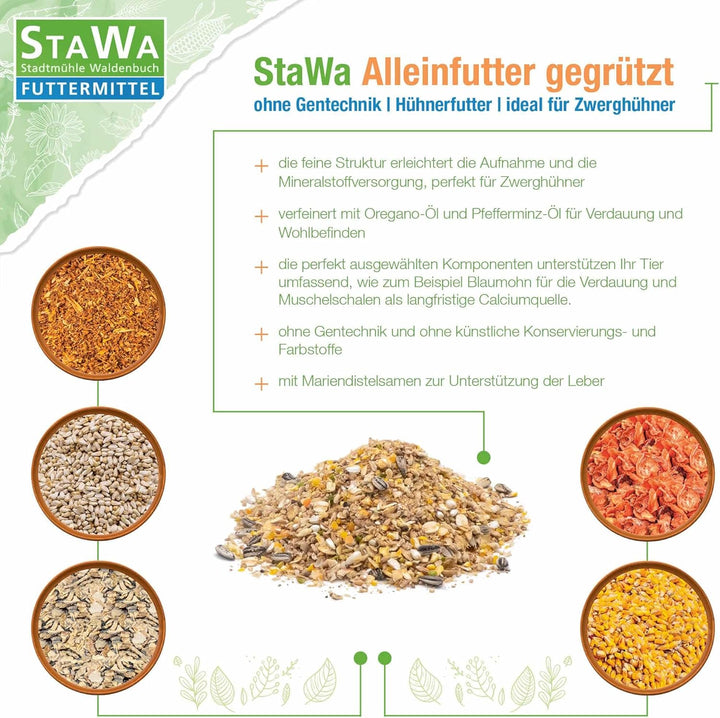 Hühnerfutter Alleinfutter gegrützt, ohne Gentechnik, ideal für Zwerghühner, 5 kg 5 kg (1er Pack), 5