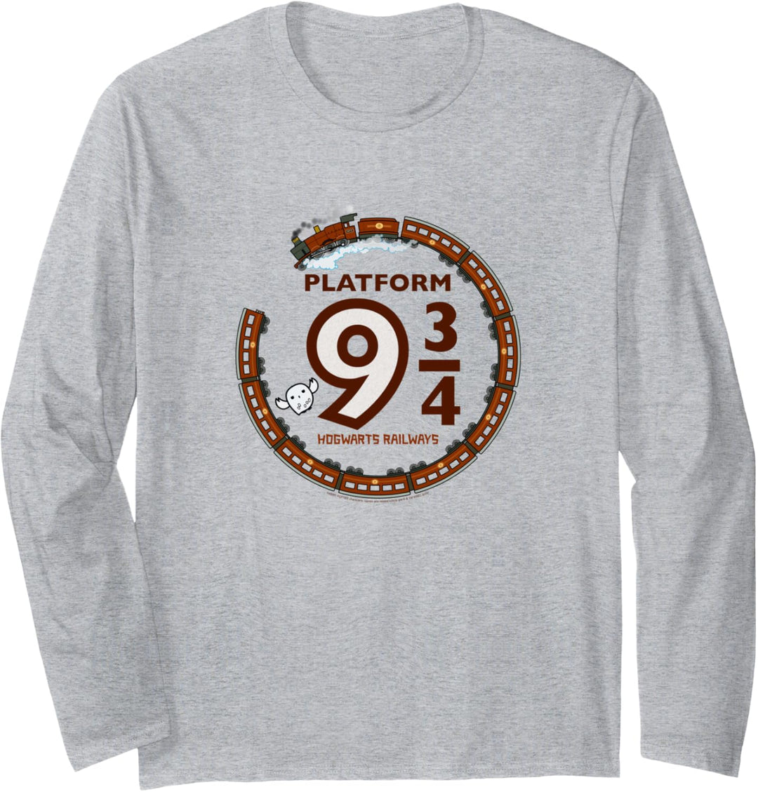 Harry Potter Platform 9 3/4 Hogwart Railways Langarmshirt