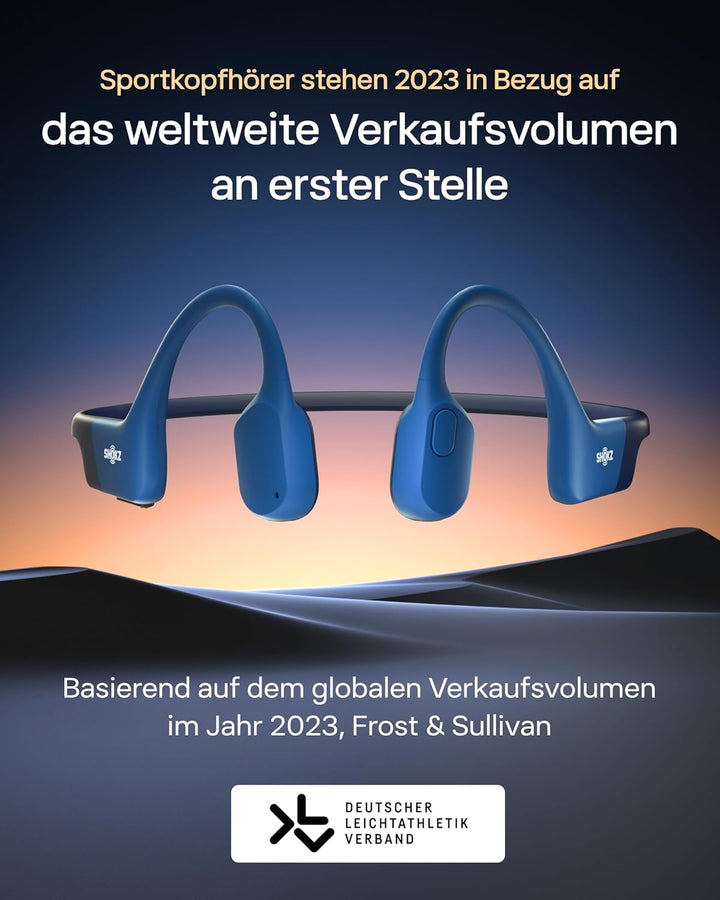 SHOKZ OpenRun Knochenschall Kopfhörer, Open-Ear Sport Bluetooth Kopfhörer mit Noise-Cancelling Mikro