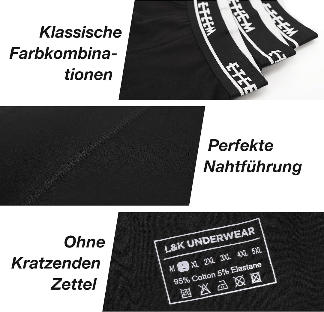 L&amp;K 6/8/10er Pack Herren Boxershorts Men Retroshorts mit tollem Muster Baumwolle 1102 L 1103-10er Pa
