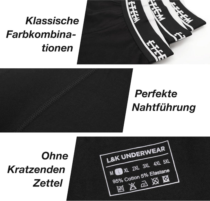 L&amp;K 6/8/10er Pack Herren Boxershorts Men Retroshorts mit tollem Muster Baumwolle 1102 L 1103-10er Pa