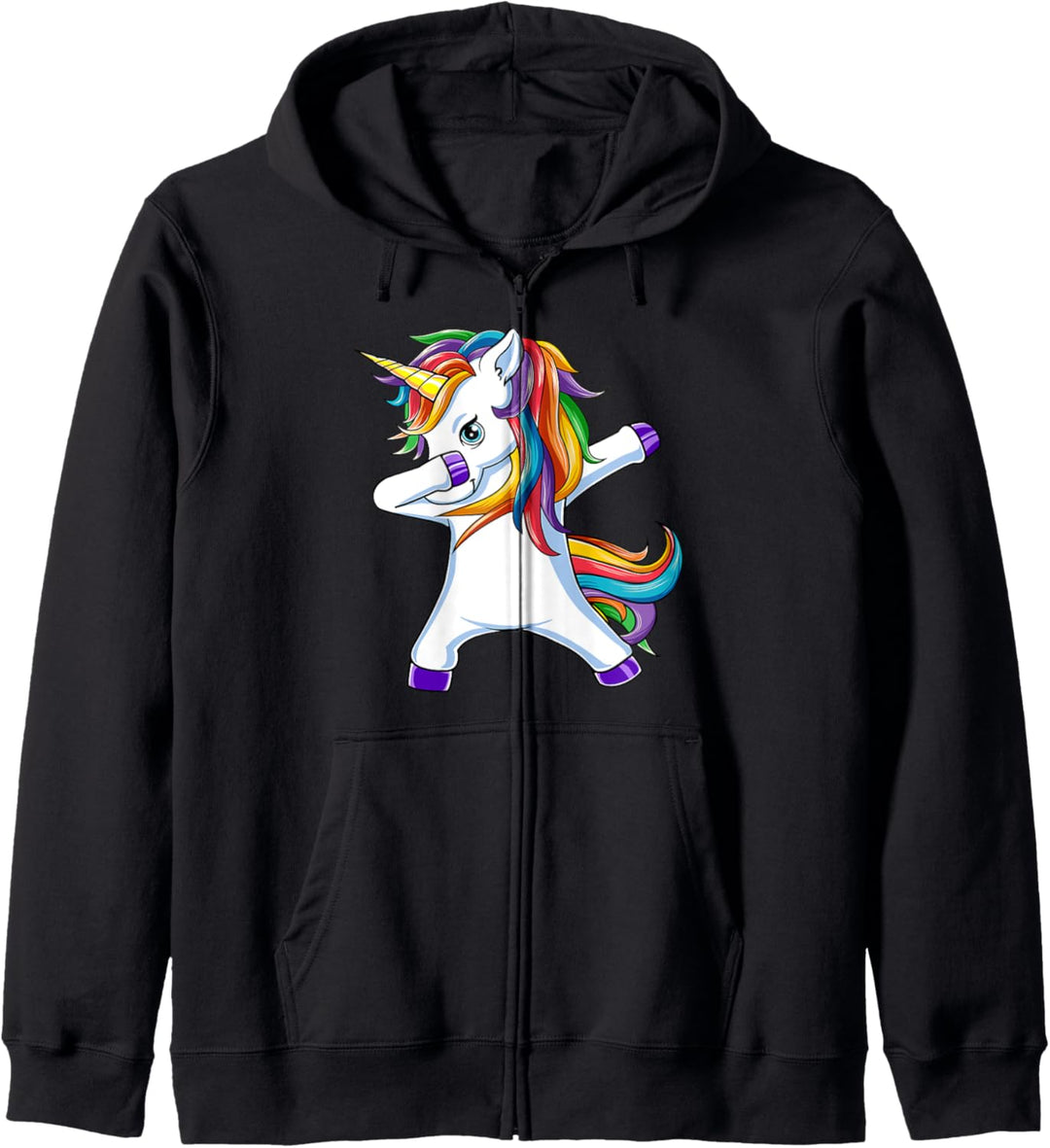 Damen Dabbing Unicorn Lustiger Dab Tanz Regenbogen Einhorn Kapuzenjacke