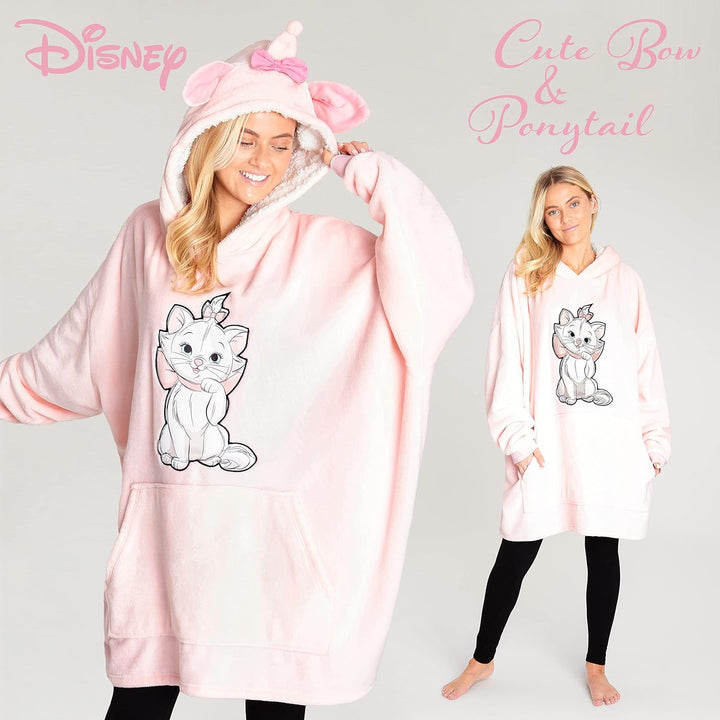 Disney Übergrosse Kapuzenpullover Damen Hoodie Decke Mädchen Teenager Herren Einheitsgrösse Rosa/Mar