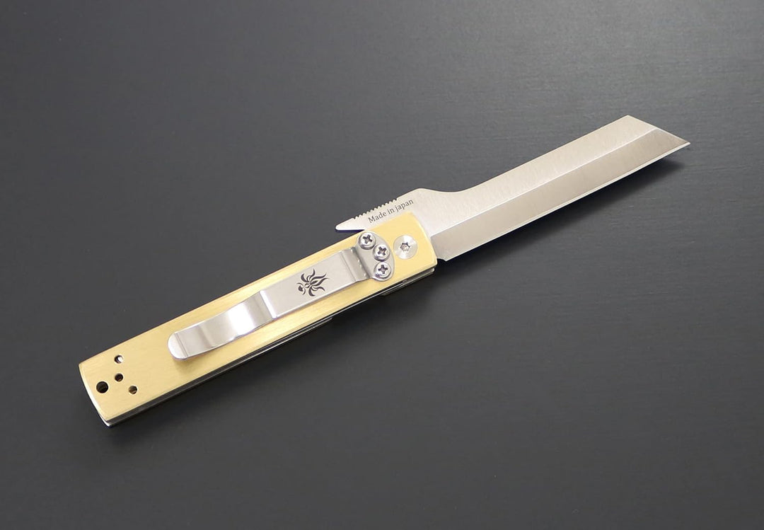 DELLINGER Japanisches messer higonokami KANETSUNE TANZAKU-TOU - Edelstahl AUS-8 rostfrei, Messinggri