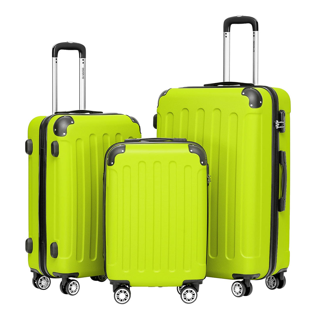 BEIBYE- Hartschalenkoffer Koffer Trolley Rollkoffer Reisekoffer Zahlenschloss 4 Zwilings-Rollen (Cel