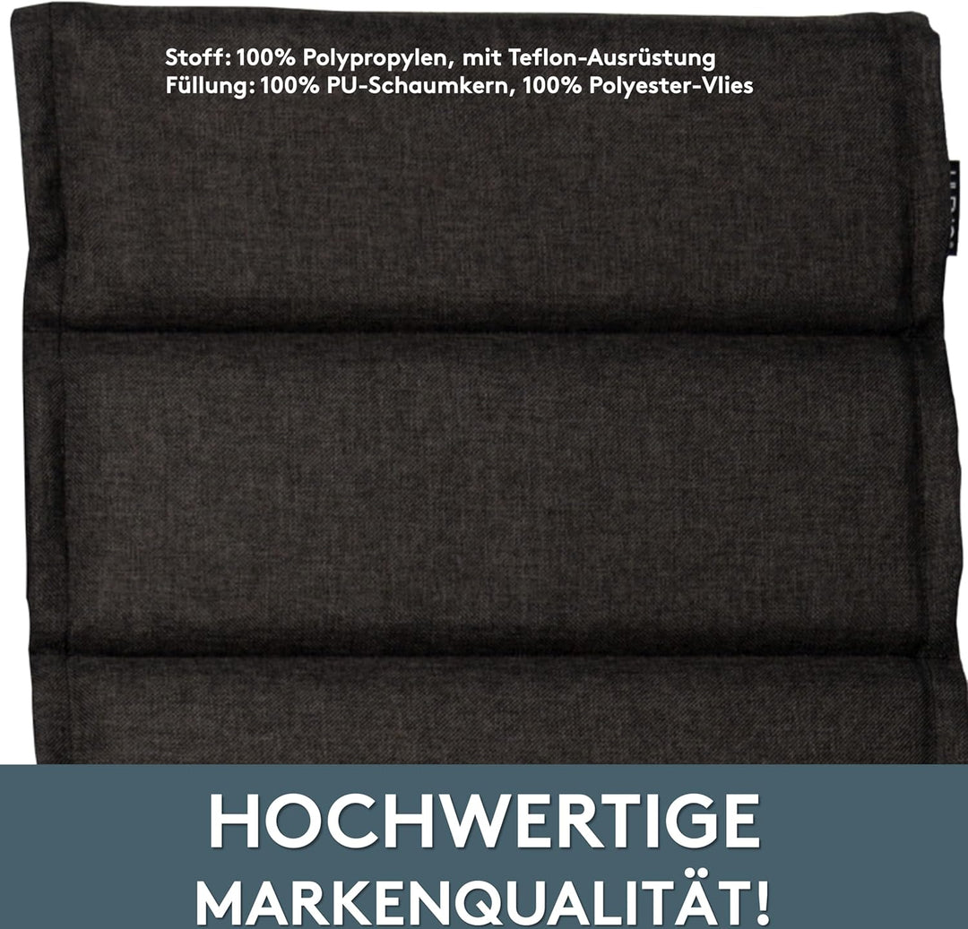LILENO HOME Gartenstuhl Auflagen als [2er Set - Niedriglehner] in Anthrazit - Bequeme Liegen als Sit