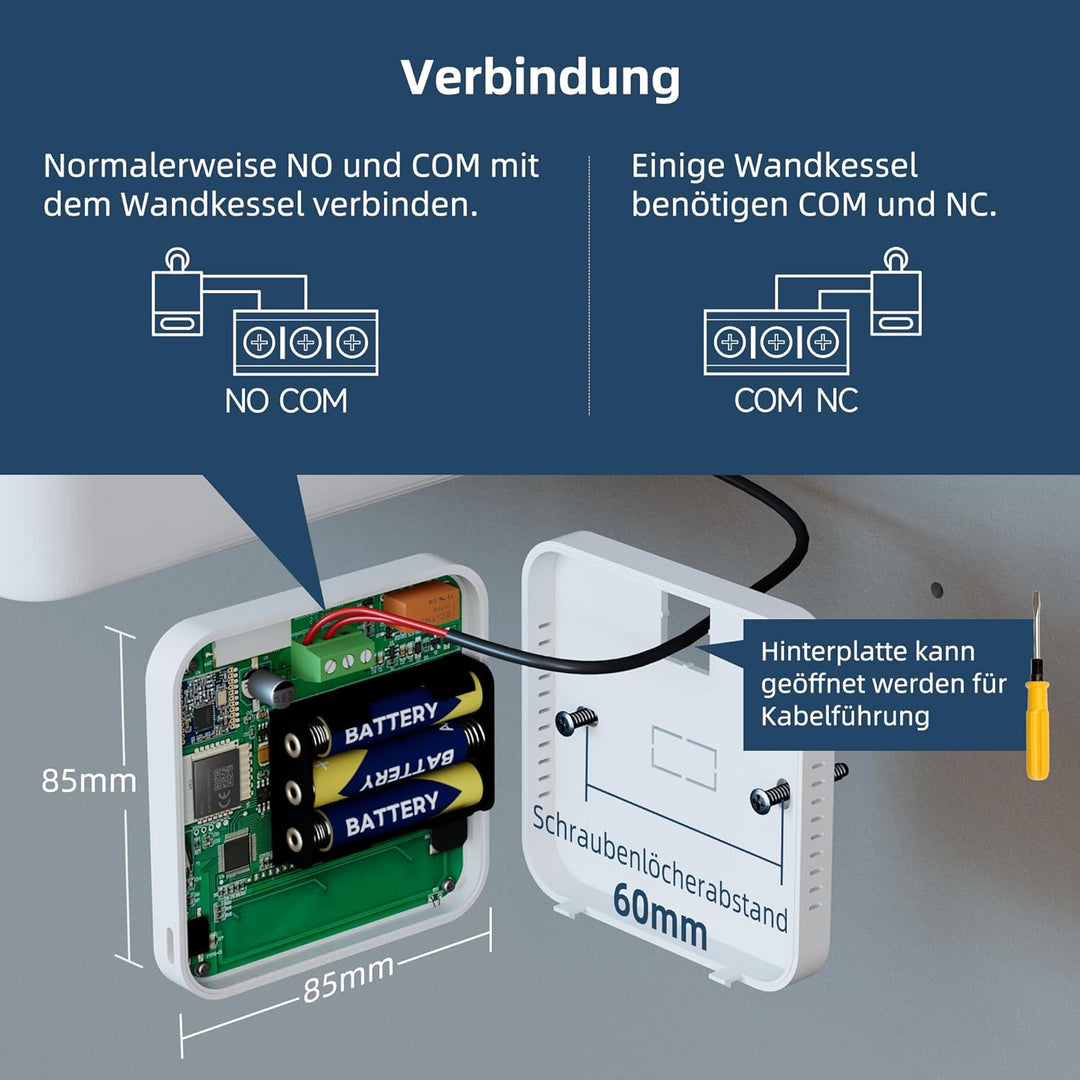 Beok Thermostat Heizung Digital, Programmierbarer Raumthermostat für Steuerung des Gaskessel und Was