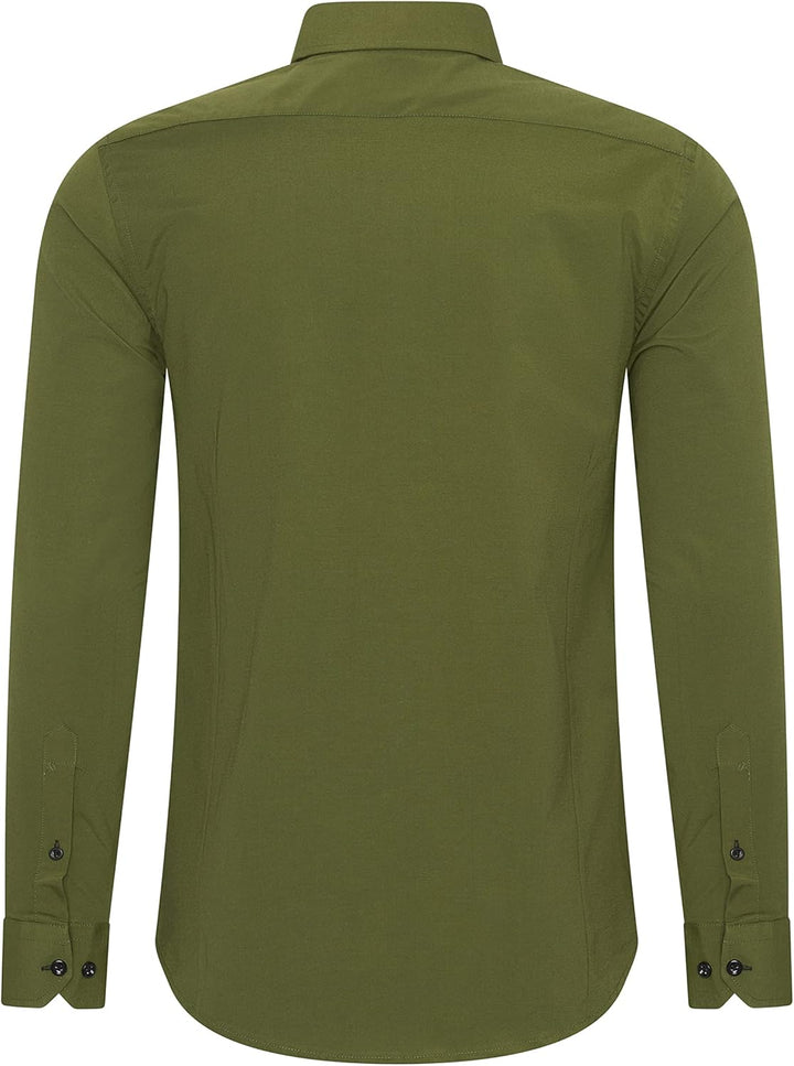 Rusty Neal Herren-Hemd Premium Slim Fit Langarm Stretch Kontrast Hemd Business-Hemden Freizeithemd 5