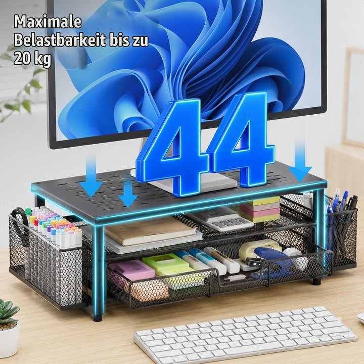 Monitorständer Monitor Stand Bildschirmerhöhung mit Schublade | Monitor Ständer Monitorerhöhung Bild