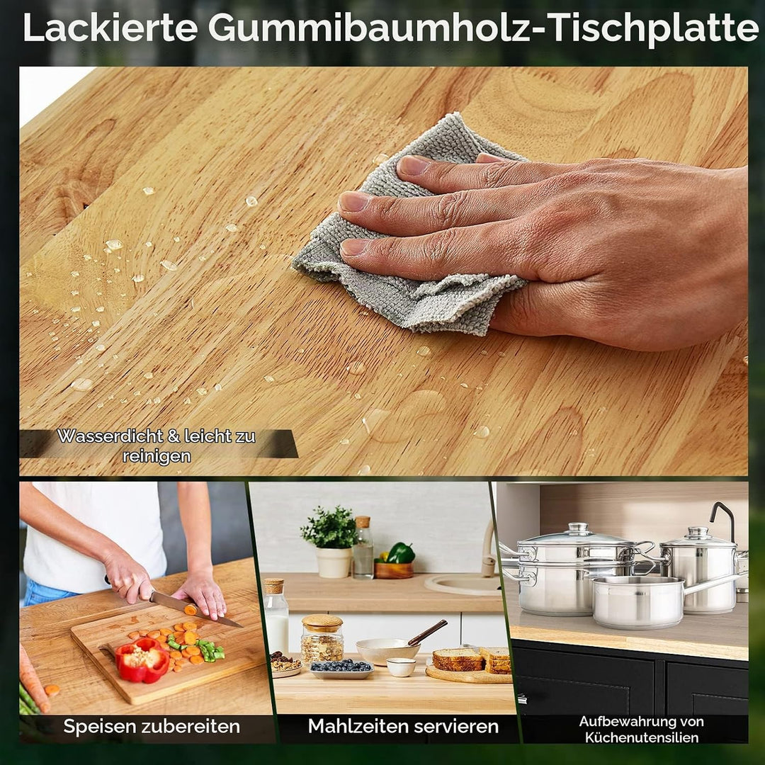 GOPLUS Küchenwagen auf Rollen, Mobile Kücheninsel mit 6 Fächer &amp; 2 Schubladen, Verstellbaren Ablagen