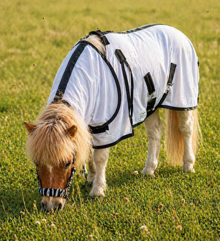 Fliegendecke + Halsteil, abnehmbar Netz fest 65 70 75 80 85 90 95 100 cm Minishetty Falabella Shetty