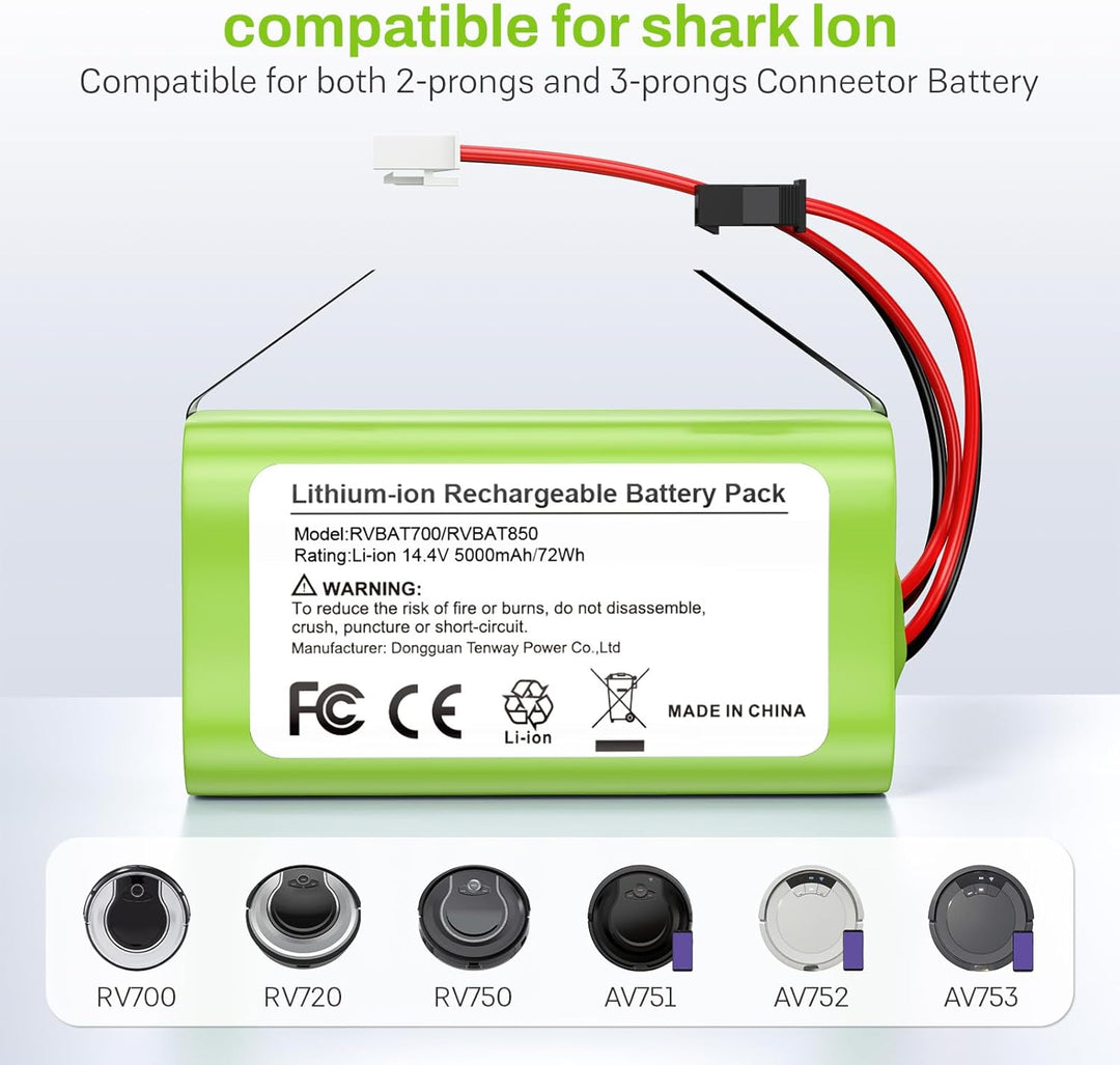 ASUNCELL 5000mAh 14,4V Ersatzakku für Eufy RoboVac G10 G20 G30 G35 G40 Hybrid, RVBAT700/RVBAT850 Akk